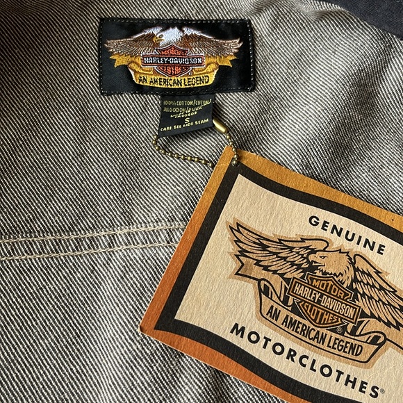 NWT Harley Davidson thick denim jacket size s beige - Picture 6 of 14